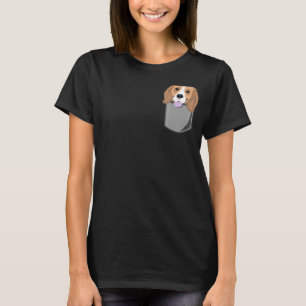 T-shirt Beagle Chien dans poitrine Poche d'art Femmes Homm
