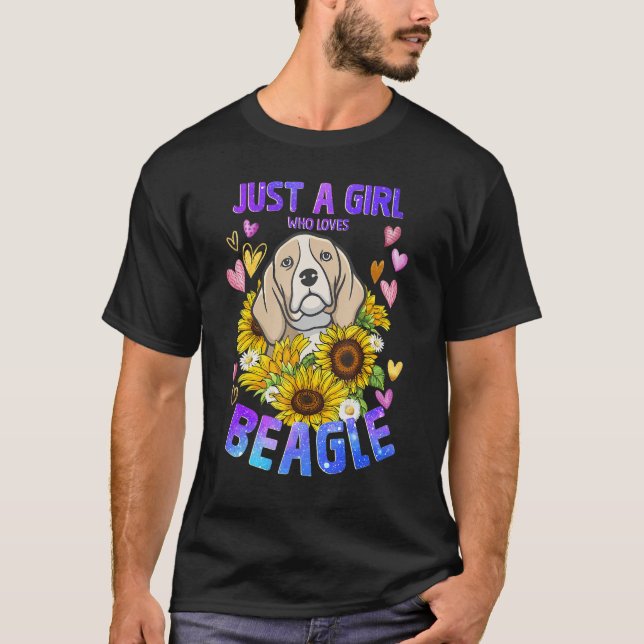 T-shirt Beagle Chien mignonne chiot fille femme (Devant)