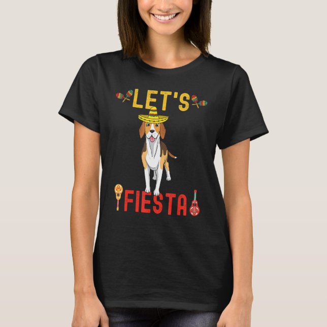 T-shirt Beagle Cinco De Mayo Sombrero Beagle Dog Lets Des  (Devant)