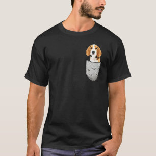 T-shirt Beagle Dans La Poche Pour Les Propriétaires De Chi