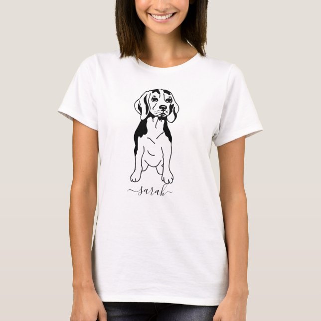 T-shirt Beagle de nom personnalisé (Devant)