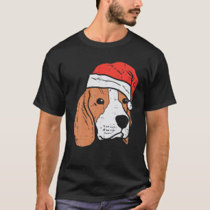 T-shirt Beagle de Santa Hat Pyjamas Noël Noël Noël Pjs Chi