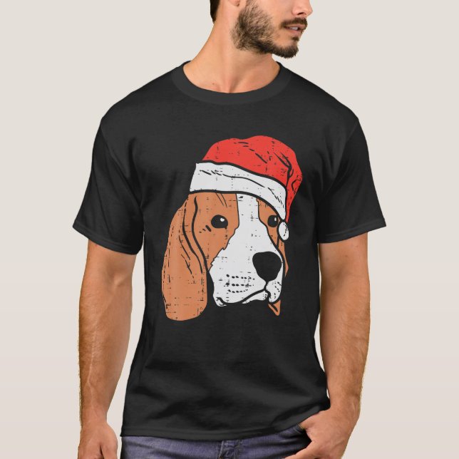 T-shirt Beagle de Santa Hat Pyjamas Noël Noël Noël Pjs Chi (Devant)