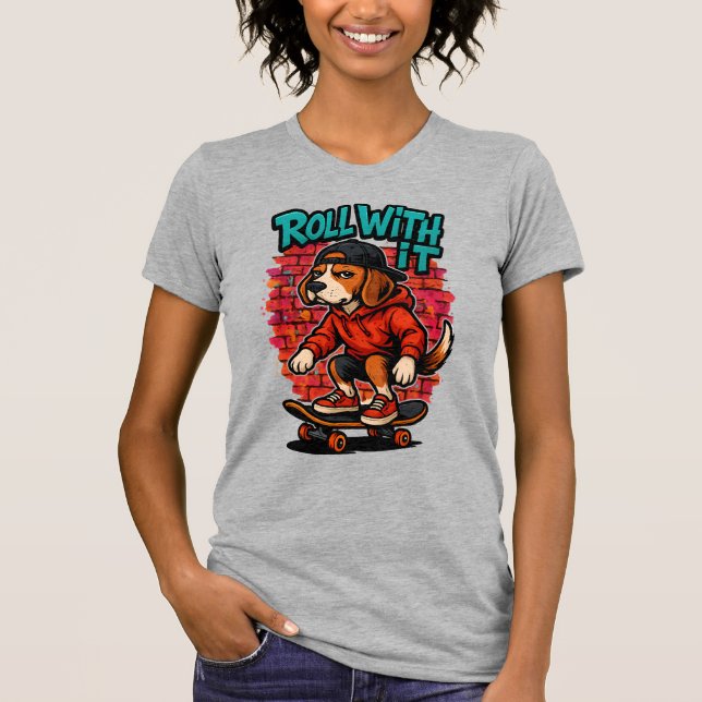 T-shirt Beagle de style street planche à roulettes graffit (Devant)