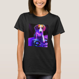 T-shirt Beagle DJ Vaporwave Aesthétique Chien Hommes Femme