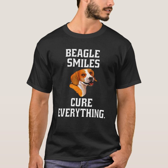 T-shirt Beagle Dog Owner Cute Beagle Smiles Cure Everythin (Devant)