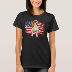 T-shirt Beagle du drapeau américain - Puppy Amoureux des c