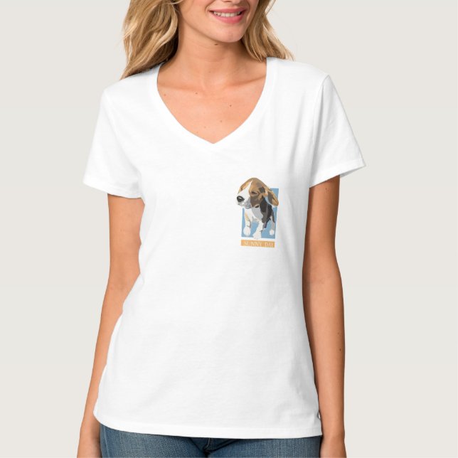 T-shirt Beagle du jour ensoleillé (Devant)
