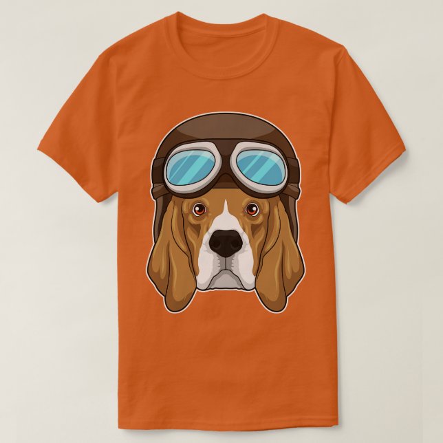 T-shirt Beagle en tant que pilote avec casquette pilote (Design devant)