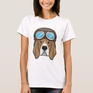T-shirt Beagle en tant que pilote avec casquette pilote