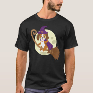 T-shirt Beagle équitation sorcière salle mignonne chien an