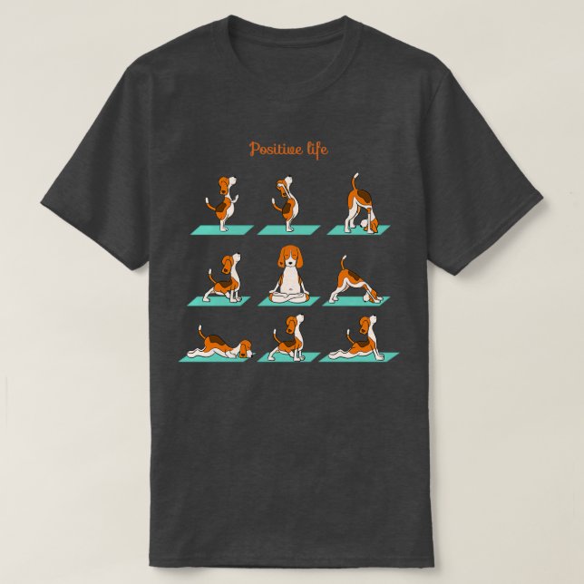 T-shirt Beagle faisant du yoga (Design devant)