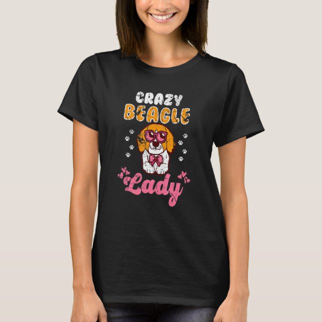 T-shirt Beagle folle Lady Vintage (Devant)