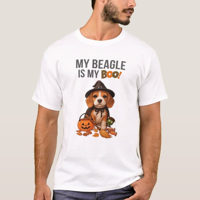 T-shirt Beagle Halloween Costume  My Beagle is My Boo Dog  (Devant)
