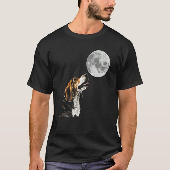 T-shirt Beagle Howling at the Moon  Beagle Mom (Devant)