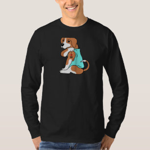 T-shirt Beagle I Love Papa Chien Raglan