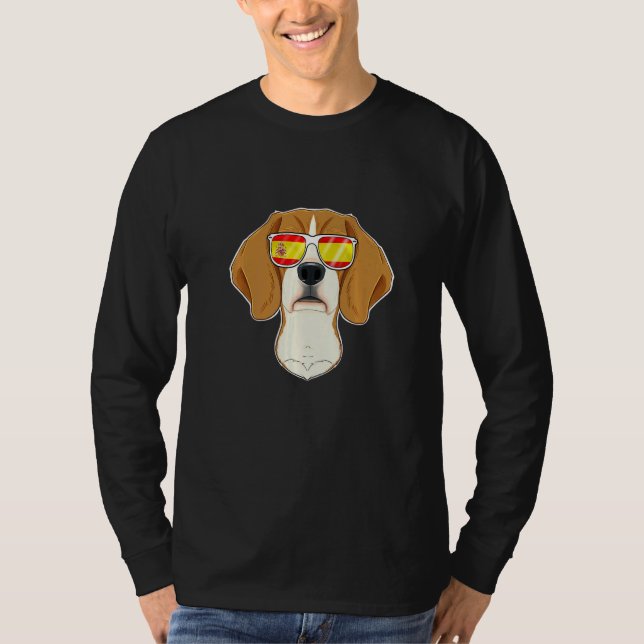 T-shirt Beagle I Spain Sunglasses I Spanish Flag (Devant)