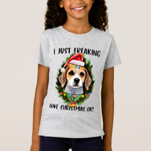 T-Shirt Beagle Je viens de freaking Love Noël Ok Noël
