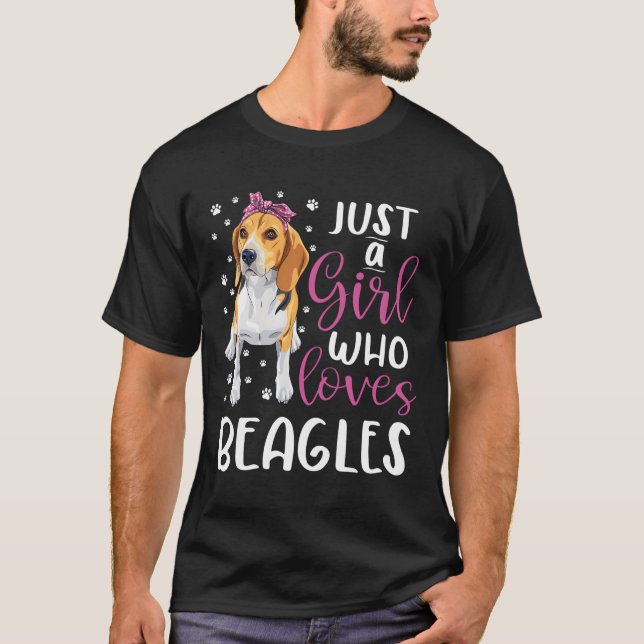 T-shirt Beagle Juste Une Fille Qui Aime Les Chiens Beagle  (Devant)