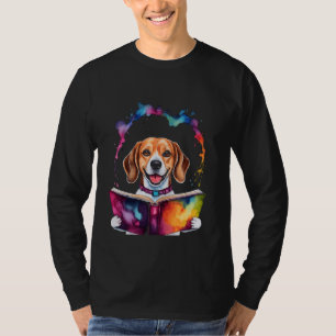 T-shirt Beagle Lecture Livre Chien Drôle Animal Art Imprim