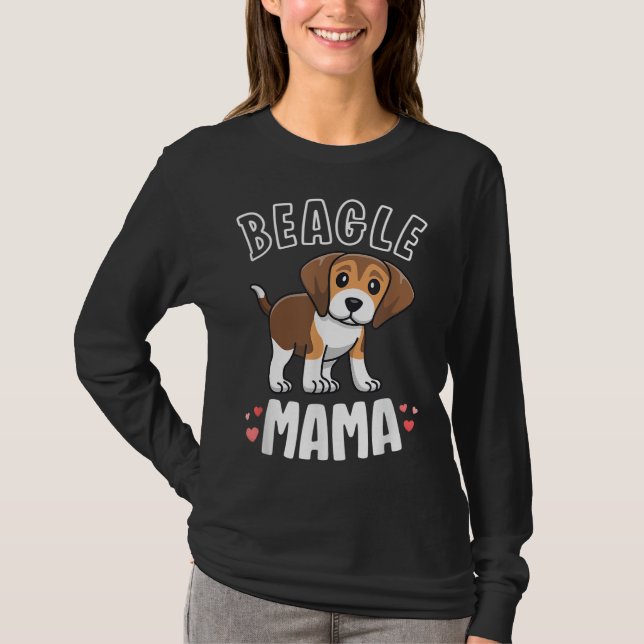 T-shirt Beagle Mama Chien Maman Pour Femmes Cadeau Pour Be (Devant)