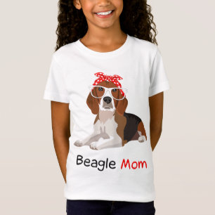 T-Shirt Beagle Maman Chien Bandana Animal Lover Cadeau Fem