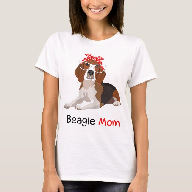 T-shirt Beagle Maman Chien Bandana Pet Lover Cadeau WoBeag (Devant)