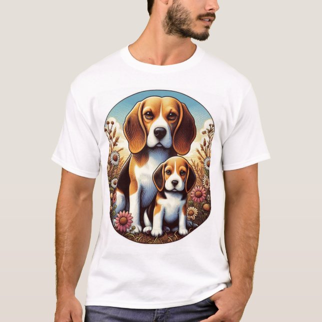T-shirt Beagle Maman et Pup 5000 2X (Devant)