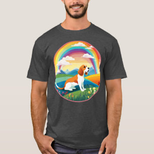 T-shirt Beagle Memorial Rainbow Bridge coloré Chien Art