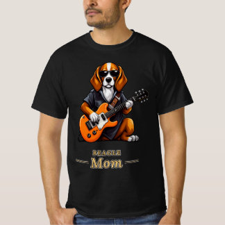 T-shirt Beagle Mom Rock Star Guitar Dog Gift