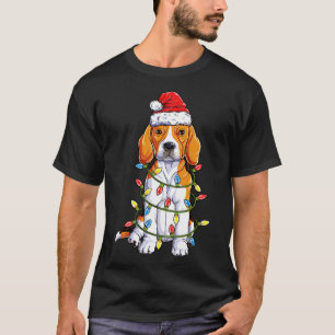T-shirt Beagle Noël Noël Noël Chapeau Noël Jeu de Noël Lum