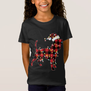 T-Shirt Beagle Noël Red Plaid Buffalo Pajamas Noël Do