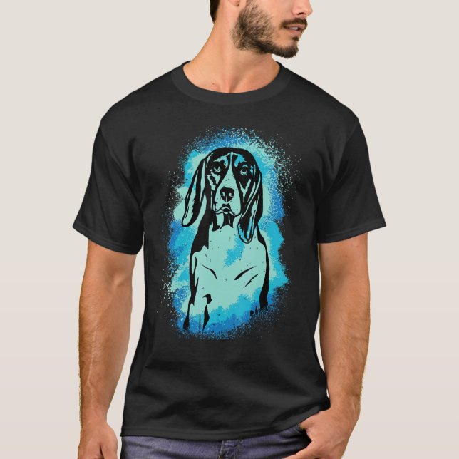 T-shirt Beagle Paint Blue Design Dog Mom Dad (Devant)