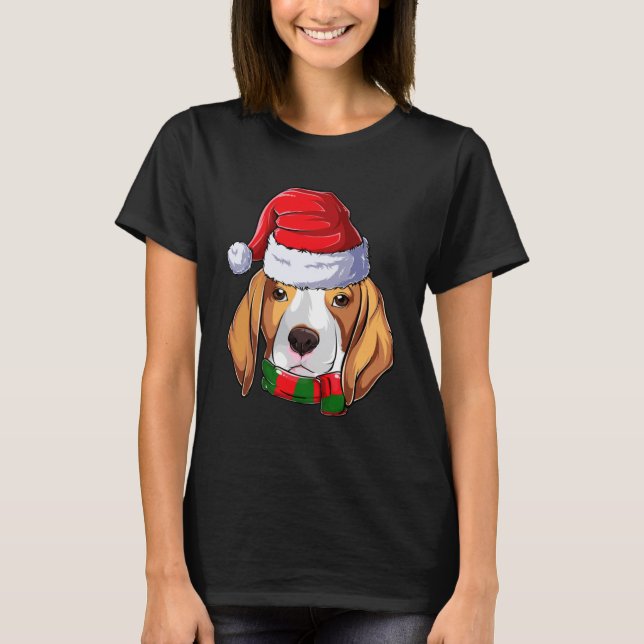 T-shirt Beagle Père Noël Garçons Vêtements Noël Enfants Ch (Devant)
