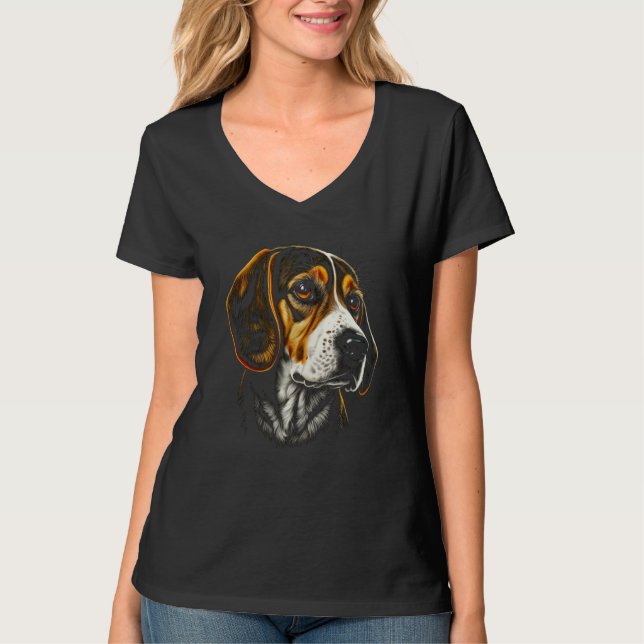 T-shirt Beagle Portrait For Dog Owners (Devant)