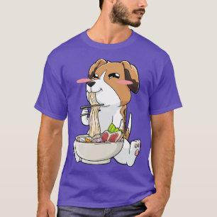 T-shirt Beagle Ramen Noodles Kawaii