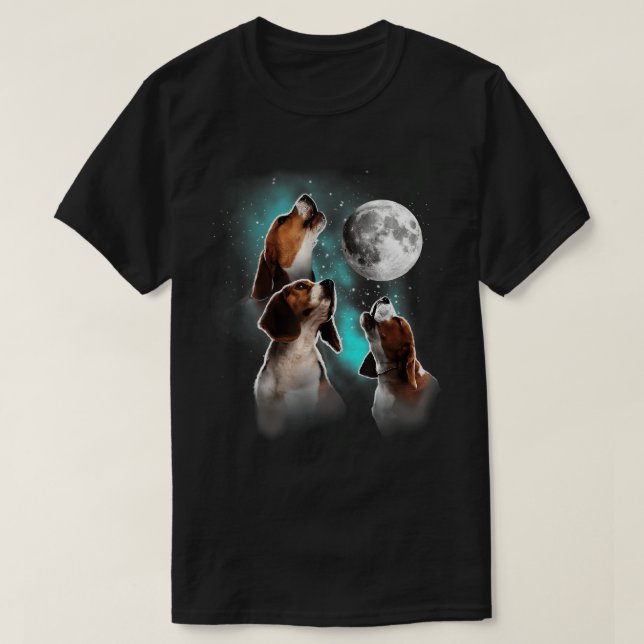 T-shirt Beagle Shirt, Beagle Howling At The Moon, Beagle L (Design devant)
