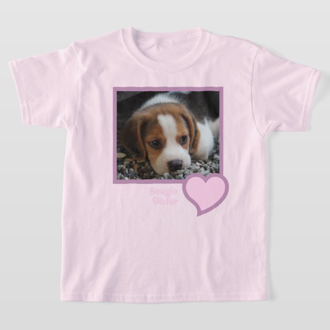 T-shirt Beagle Soeur Texte Animal de compagnie Chien Famil (Poser)