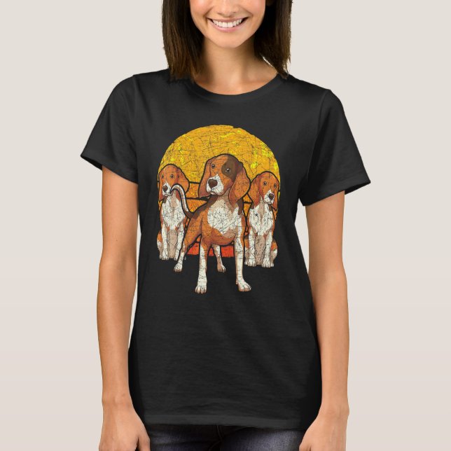 T-shirt Beagle Sunset rétro (Devant)