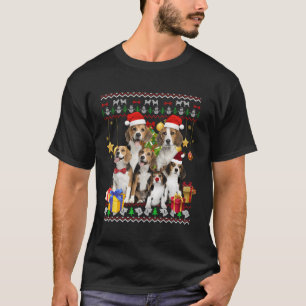 T-shirt Beagle Vilain Chandail de Noël Santa Hat Cadeau