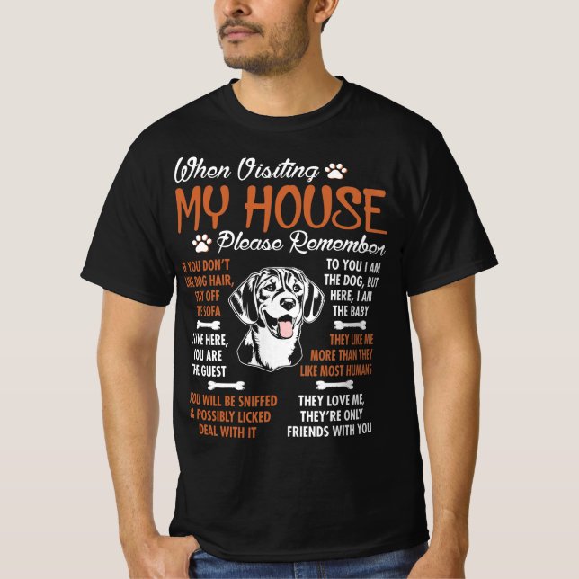 T-shirt Beagle Visitant Ma Maison S'Il Vous Plaît Rappelez (Devant)