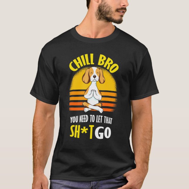T-shirt Beagle Yoga Chill Frère (Devant)