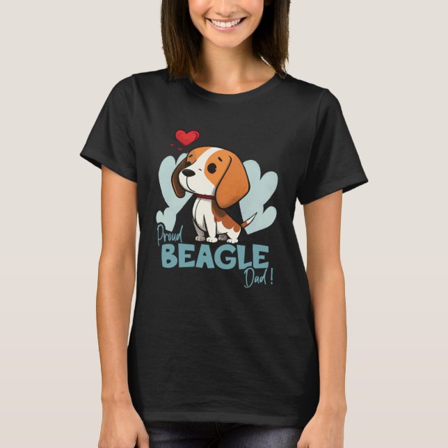 T-shirt Beagledog With Heartdecoration Proud Beagledad (Devant)