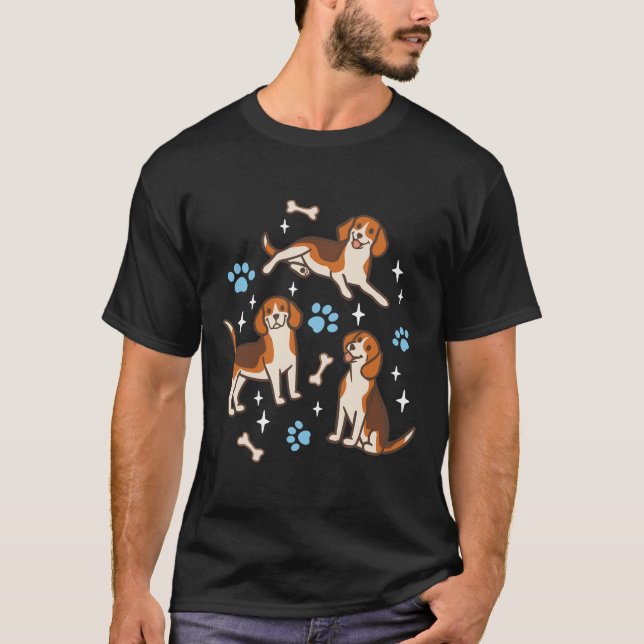 T-shirt Beagles en rose (Devant)