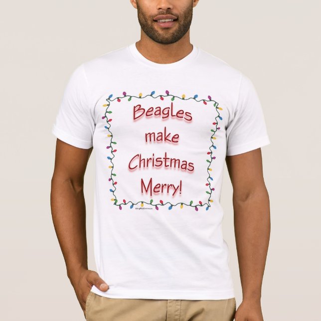 T-shirt Beagles rendent Noël joyeux (Devant)