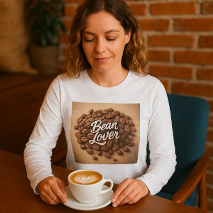 T-shirt Bean Lover Coffee Beans Femens Long Sleeve