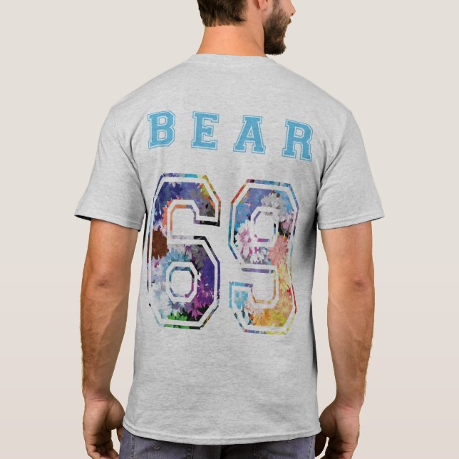 T-shirt bear 6 9 fleurs dos bleu (Dos)