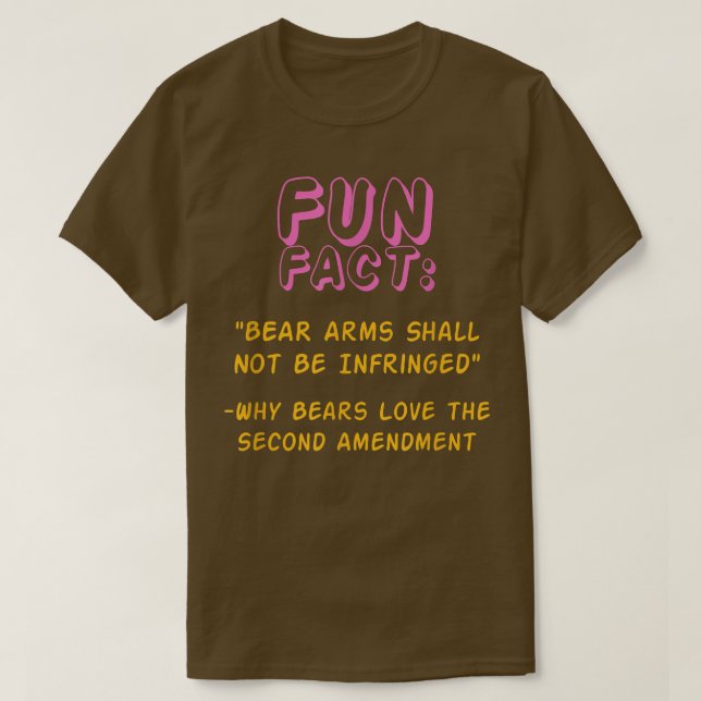 T-shirt Bear Arms Shall Not Be Infringed Funny Animal Pun  (Design devant)
