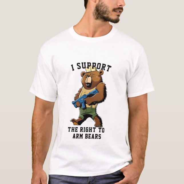 T-shirt Bear Arms Tee, Funny Je soutiens droit à Arm Bears (Devant)