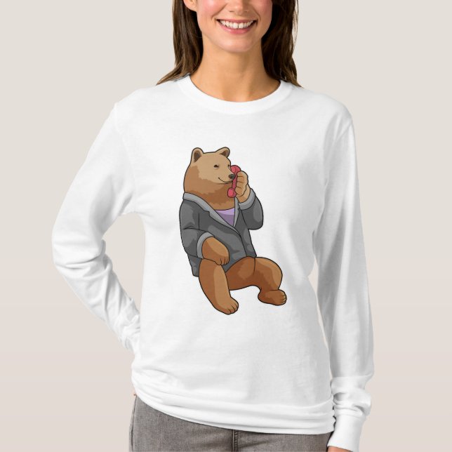 T-shirt Bear as Secretary with Phone (Devant)